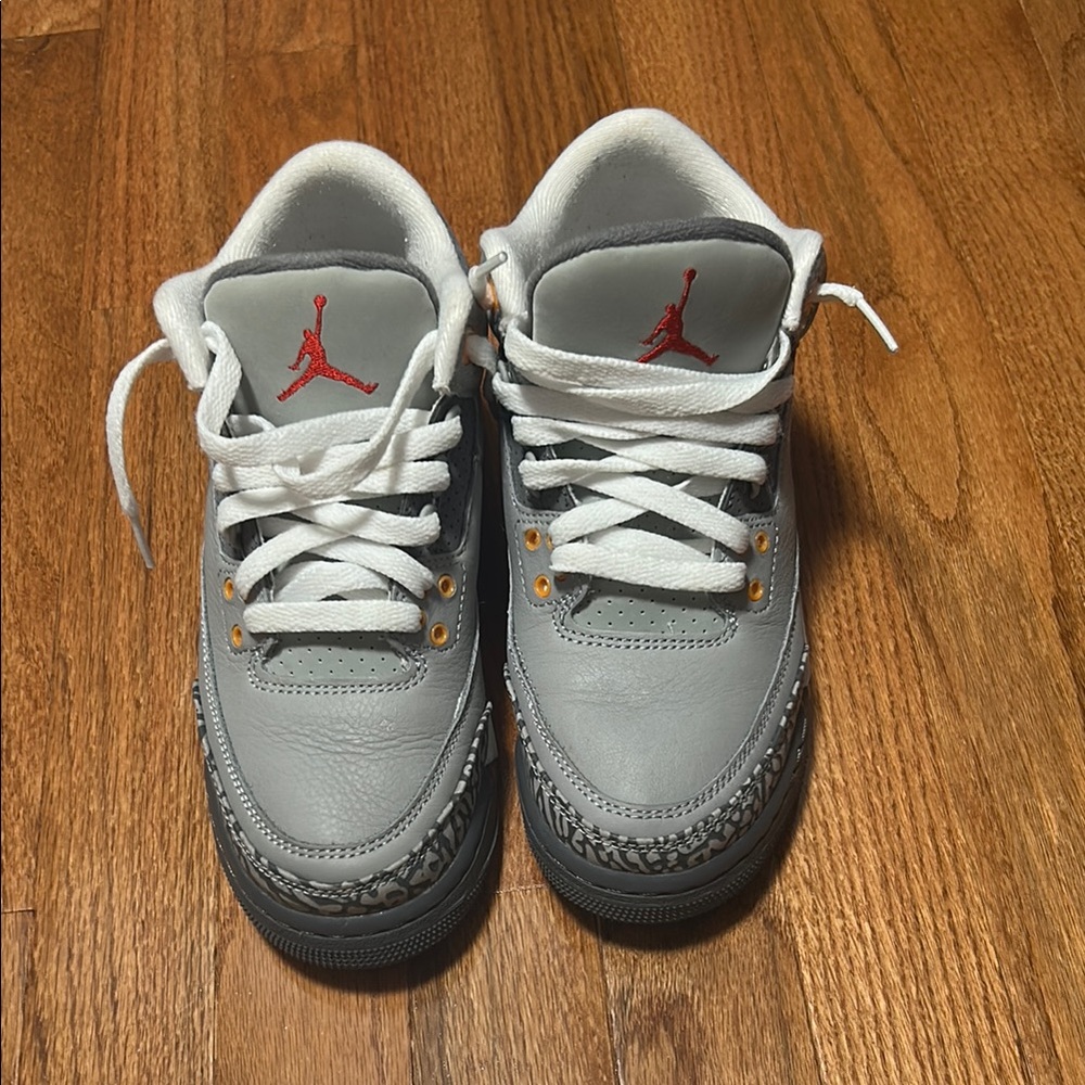 Jordan Gray and Red Sneakers with Iconic Design
